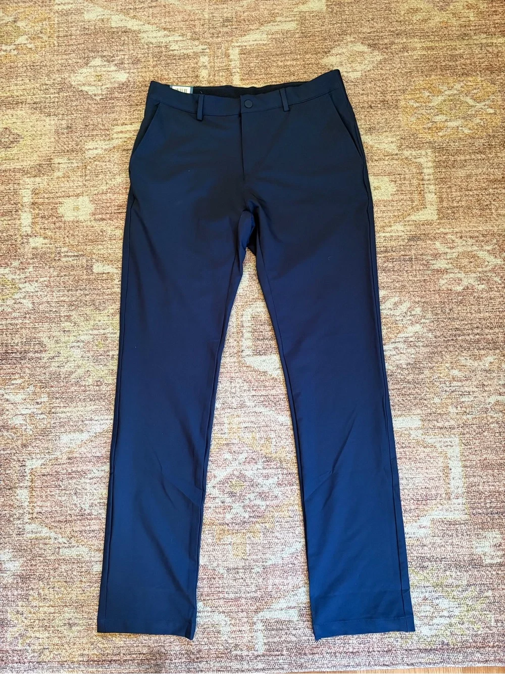 Greg Norman Men's Performance Golf Pants Blue 32x34 Flex Waistband Snap Front